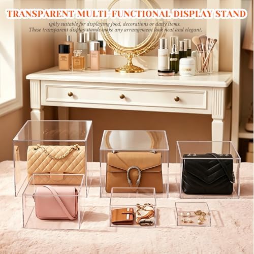 6 Pcs Clear Acrylic Buffet Risers & Dessert Table Food Display Stand Set - Image 5