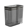 Transparent Trash Can, Bathroom Trash Cans with Lids, 3.5 Gallon Garbage Can for Bedroom, Office, Plastic Slim Waste Basket with Press Top Lid, 15L Clear Trash Bin for Home, Kitchen (Gray)