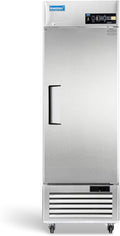 ICECASA 27"W Commercial Freezer Reach-in 23 Cu.ft Single Solid Door Stainless Steel Commercial Freezer Fan Cooling for Restuarant, Bar, Shop, etc