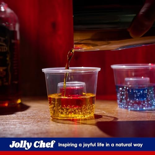 JOLLY CHEF 200 Disposable Bomber Cups, 4oz Clear Plastic Shot Glasses - Image 5