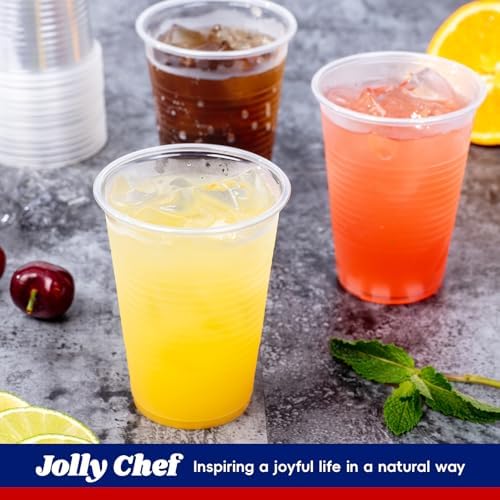 JOLLY CHEF 9 oz Clear Plastic Cups, 300 Pack Cold Party Disposable Glasses - Image 4