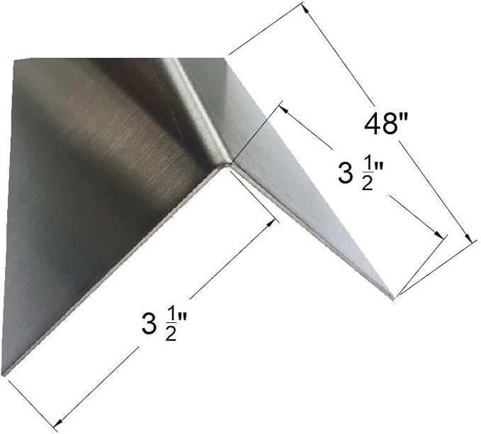 Brushed 304 Stainless Steel Corner Guards, 48" Wall Protectors, 20ga & 16ga, Available in 1/2" to 4", Multi-Pack Options (1, 2, 5, or 10) (2, 3 1/2 x 3 1/2, 16ga, No Hug Edges)