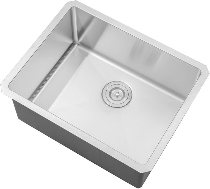 23 in. x 18 in. x 10 in. 16-Gauge Stainless Steel Undermount Single Bowl Kitchen Sink with Collapsible Colander Set and Strainer