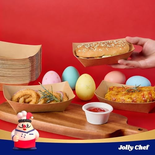 JOLLY CHEF 2lb Paper Food Trays 250 Pack Disposable Paper Boat Serving Boat - Image 7