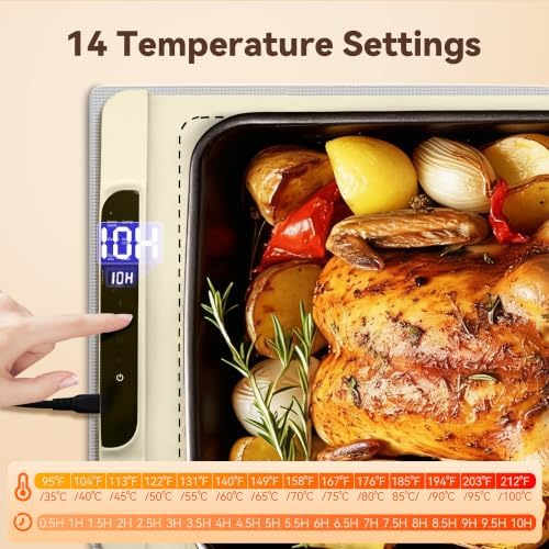 Ieuan Warming Mat for Food Extra Large 36"x15" Gray with Timer & Temp - Image 4