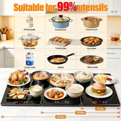 Electric Warming Tray, 3-in-1 Food Warmers for Parties Buffet - Image 6