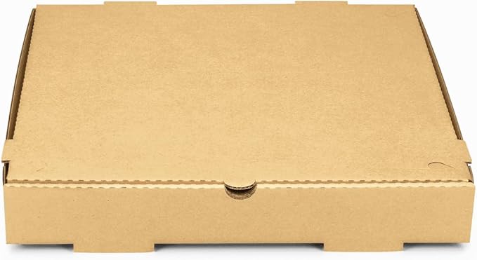 Karat Pizza Boxes 14" x 14" x 2" [50 Pack] Kraft Corrugated Boxes | Ventilated, Grease-Resistant, Durable for Pizza, Catering or Shipping Use