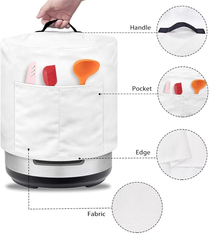 TODIYADDU Exquisite Floral Pressure Cooker Cover with Handle Fashion Kitchen Appliance Dust Covers for Portable Air Fryer Dust Cover Round Protective Cover Bag Trendy Home Decor