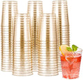 JOLLY CHEF 100 Pack 10 oz Gold Glitter Disposable Party Tumblers by JOLLYCHEF