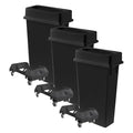 3 pack 23 Gallon Waste Bin with Lid & Dolly, Heavy-Duty Trash Can, Slim Rectangular Garbage Bin, Durable Waste Container, Recycling Bin, Plastic Wastebasket for Kitchen, Garage, Restaurants, Office