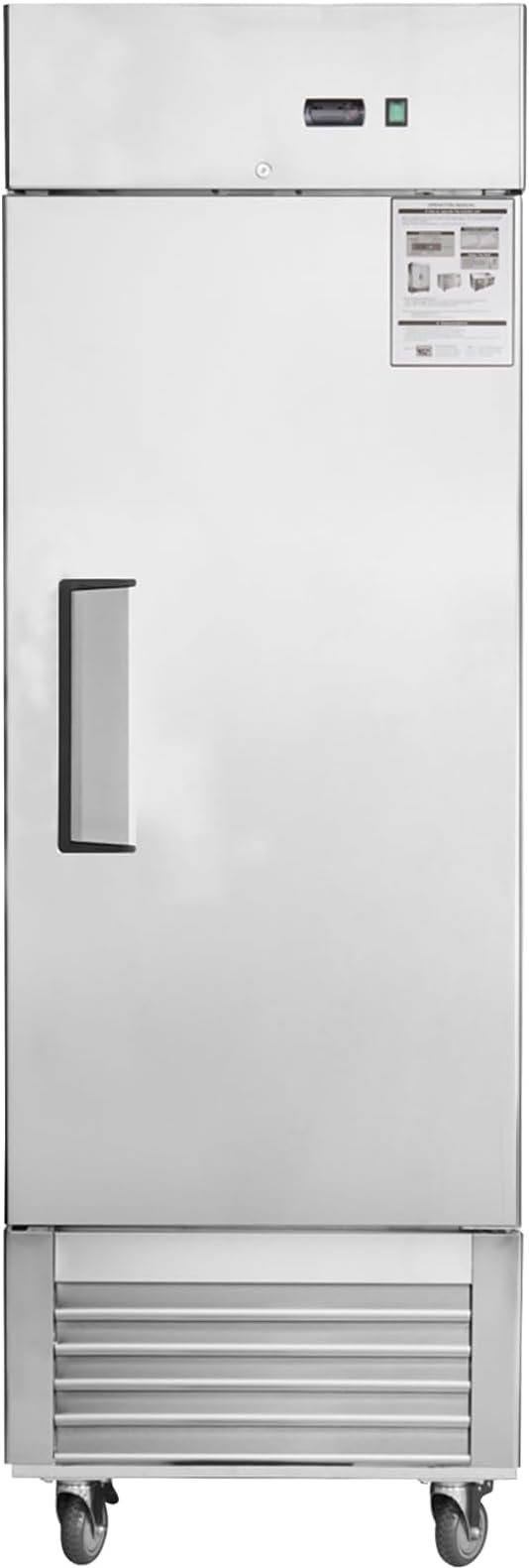 27" Upright Commercial Freezer, 1 Solid Door Freezer, -19 Cu.Ft Reach-in Freezer, 8℉ ~ -2℉, Stainless Steel Interior and Exterior Construction, ETL and DOE