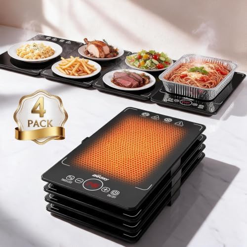 BEDAY Expandable Electric Warming Tray, 4 Pcs Buffet Food Warmer by Beday