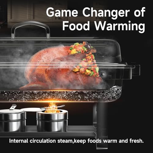 Chafing Dishes for Buffet 4 Pack, 9QT Chafing Dish High Grade Stainless Steel Chafer Complete Set,Steel Handle, Catering Events Complete Buffet Warmer Set (Silver, 4) - Image 2