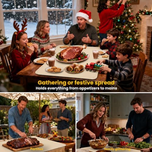 Extra Large (43"x16") Food Warming Mat with Insulation Pad for Countertop, Chafing Dishes for Buffet, Food Warmers for Parties, Hot Pads for Kitchen, Heating Pad, 560W Custom Warm Setting, Warm White - Image 7