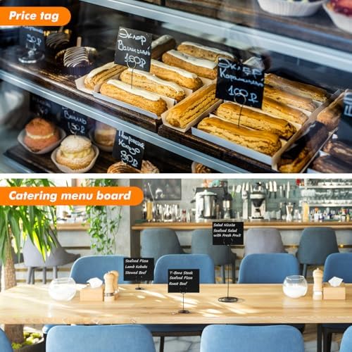 Aertiavty 30 Pack Mini Chalkboard Signs with Table Number Holders, 4x3 inch Small Chalkboard Signs, Black Stand, 2 Markers, Food Labels for Party Buffet, Wedding - Image 5