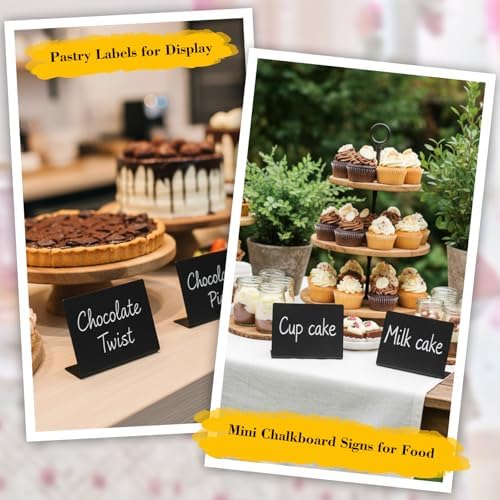 40Pack Food Labels Signs for Party Buffet 4"x3" Mini Chalkboard Signs for Food Buffet Catering Supplies Buffets Display for Party Foods Display, Pastry, Price, Name Tags - Image 6