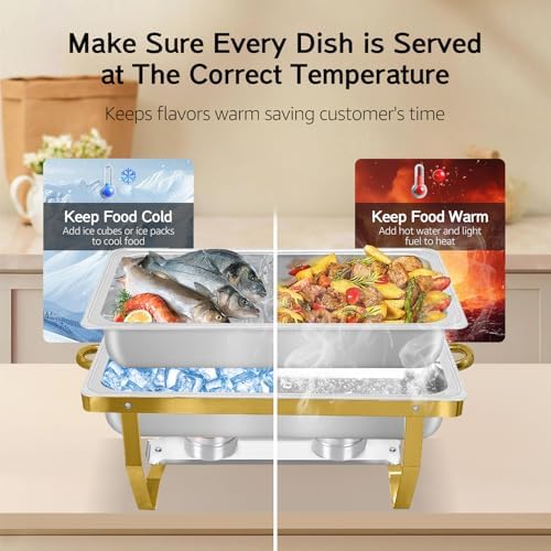 5 Pack Chafing Dishes for Buffet, 8QT Chafing Dish Buffet Sets - Image 2