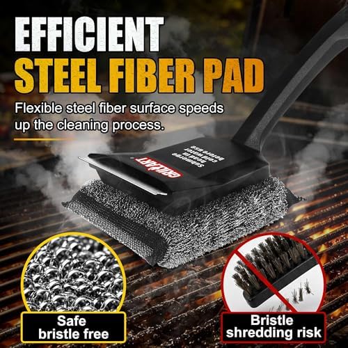 GRILLART Grill Brush Bristle Free, SteamWizards [Safe & Efficient] Grill Cleaner Brush for All Grill Grates, Replaceable Pad BBQ Grill Brush for Outdoor Grill, Grill Accessories, Gifts for Men/Dad - Image 3