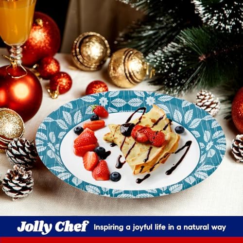 JOLLY CHEF Disposable Paper Cups and Plates, Printed Paper Plates 10 in 140 Count, 4 oz Small Paper Cups 300 Pack for Bathroom,Mouthwash and Daily Use - Image 6