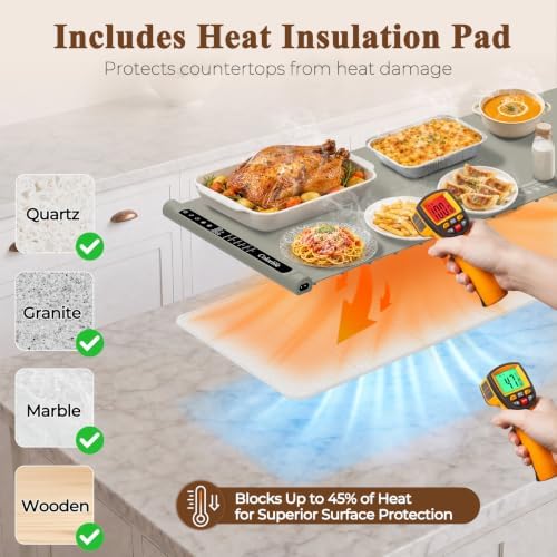 Warming Mat for Food, Electric Warming Tray with Heat-Resistant Pad-XXL KK - Image 3