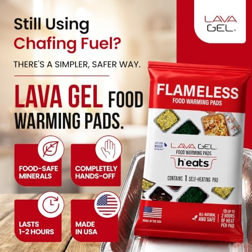 Flameless Food Warming Pads (6 Pack) - Food Warmers for Parties Buffet Disposable - Party Buffet Servers and Warmers for Full Size Pans - Heating Pads for Chafing Dish- Must-Have Catering Supplies - Image 2