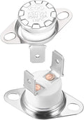 uxcell KSD301 Thermostat 170°C/338°F 10A Normally Closed N.C Adjust Snap Disc Temperature Switch for Microwaves,Oven,Coffee Maker 2pcs,Ceramic Material