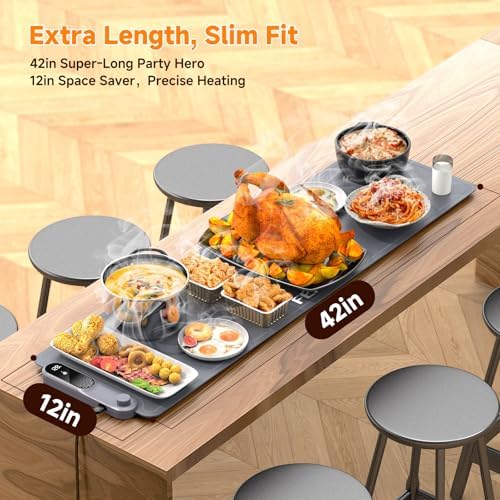 FEPPO Warming Mat for Food, Extra-Long Size 42"x12", Fast Full-Surface - Image 2