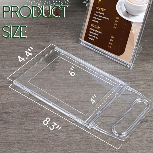 10 Pack 4x6 Inch Small Sign Holder Vertical, Double-Sided Usage with Swivel Base for Table Display, for Office, Store, Restaurant, Retail Counters, for Menu, Message Board, Note - Image 2