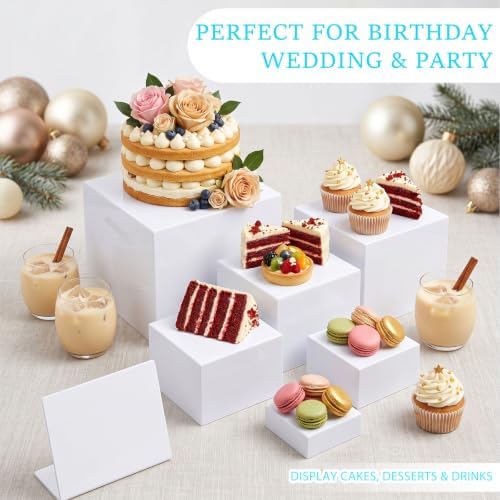 6 Pcs Buffet Risers with Mini Signs, Acrylic Food Risers for Buffet Table - Image 7