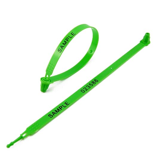 Leadseals(R) 100 PCS Green Tite-Lock Plastic Tractor Truck Trailer Door Seal Tamper Evident Security Tags Numbered Safty Disposable Locks for Trailer Logistics Shipping Transport