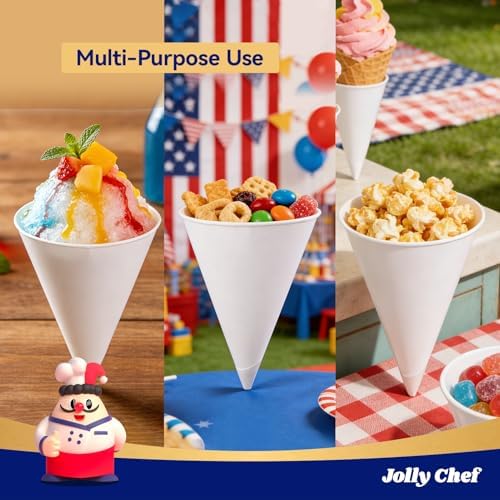 JOLLY CHEF 400 Pack Paper Snow Cone Cups 4oz - Image 5