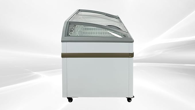 Chest Freezer for Supermarket Glass sliding Door 65" White Showcase Freezer Curve Display Top w/Storage Baskets - 22 Cu.Ft SDSC600