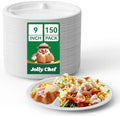 JOLLY CHEF Heavy Duty Compostable 3 Compartment Paper Plate 9 Inch 150 Pack by JOLLYCHEF