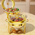 Chafing Dishes for Buffet 6QT, 2 Pack Round with Glass Lid by IMXSUMDA