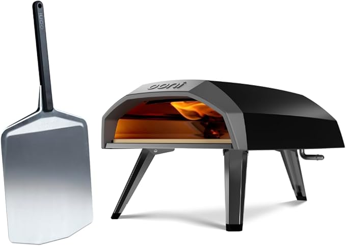 Ooni Koda 12 Gas Pizza Oven & Peel Bundle – 28mbar Propane Outdoor Portable Oven For Stonebaked 12 Inch Pizzas in 60 Seconds, Includes 12" Pizza Peel and Gas Hose & Regulator