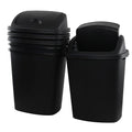 Trash Can, 4 Pack 10 Gallon Plastic Garbage Container Bin with Swing Top Lid, Black Waste Basket for Kitchen, Bathroom, Living Room, Office