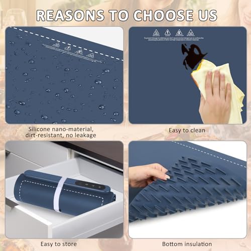 Warming Mat for Food,36"x16" Large Food Warmer Mats for Countertop (Blue) - Image 5