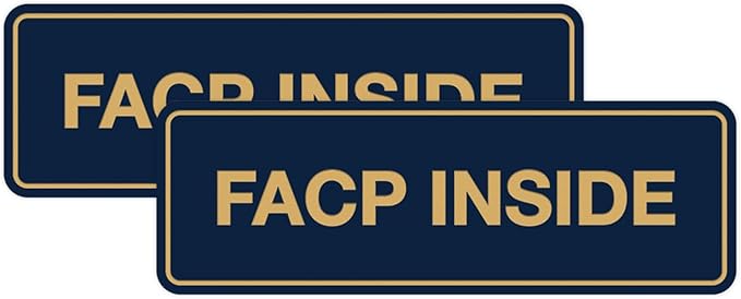 Signs ByLITA Standard FACP Inside Sign | Fire Safety Signage (Navy Blue/Gold) - Medium 2 Pack