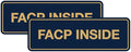 Signs ByLITA Standard FACP Inside Sign | Fire Safety Signage (Navy Blue/Gold) - Large 2 Pack