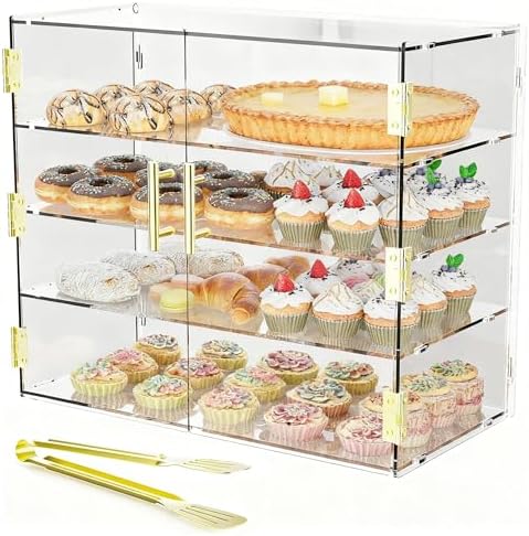 4 Tiers Countertop Bakery Display Case by CityjoyMakeYourLifeEasily