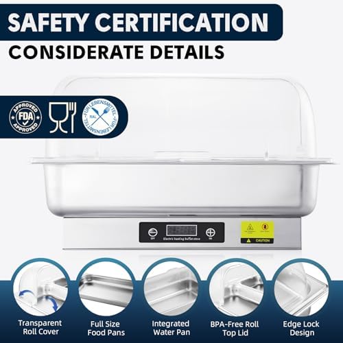 9QT Electric Chafing Dish Buffet Server with Temperature Control - Image 4