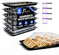 6 Pack Catering Trays with Lid – 15" Serving Trays with Lids - Reusable Serving Platter With Lid for Catering, Buffet, Picnics & Events – Party Trays With Lids (15.35 × 11.42 × 2.95 inch) by Unknown