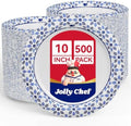 JOLLY CHEF 10 inch Disposable Paper Plates 500 Count by JOLLYCHEF
