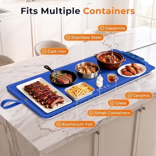 Warming Mat for Food， Extra Large 37"x15", 7 Heat Levels, 8 Hour Timer - Image 5