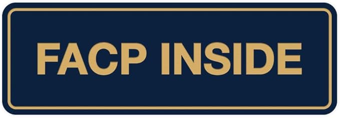 Signs ByLITA Standard FACP Inside Sign | Fire Safety Signage (Navy Blue/Gold) - Small 1 Pack