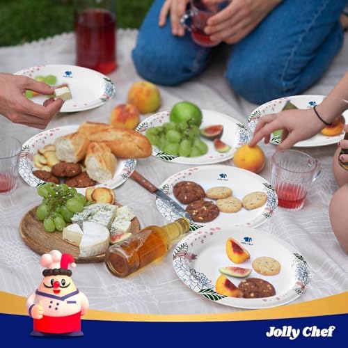 JOLLY CHEF 140 Count Disposable Paper Plates 10 inch - Image 7
