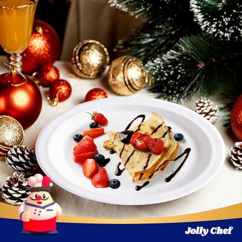 JOLLY CHEF 8.37 inch Disposable Paper Plates 140 Count - Image 7