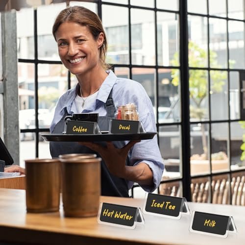 Domensi 16 Pcs Acrylic Coffee Tent Sign Double Sided Table Decaf Coffee Tea - Image 5