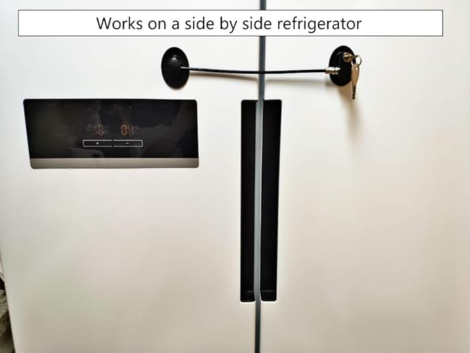 Refrigerator Door Lock, File Drawer Lock, Freezer Door Lock and Child Safety Cabinet Lock by REZIPO Black (6)