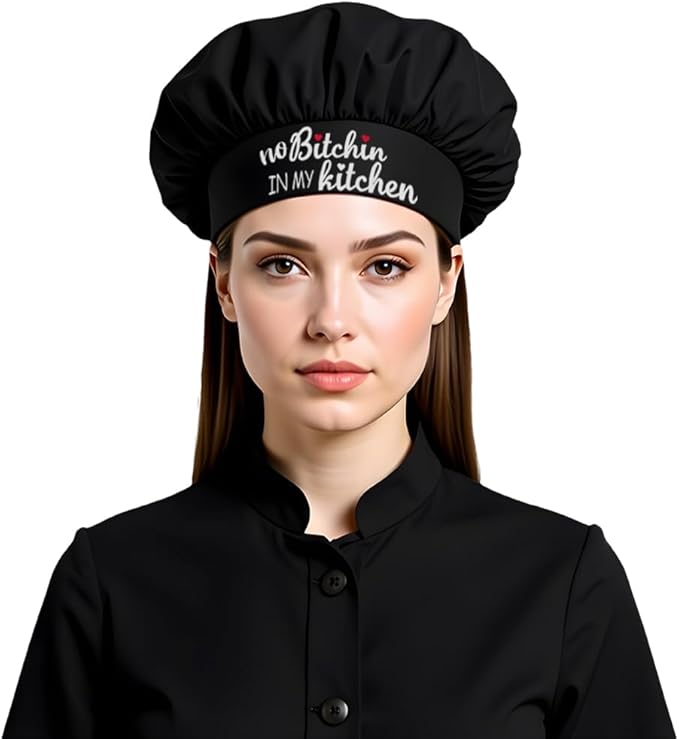 The Apron Place Adjustable Professional Chef Hats, Multiple Personalized Embroidered Designs to Choose from, Made in The USA